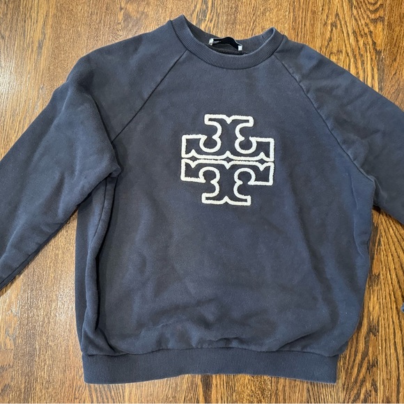 Tory Burch French Terry Crewneck Sweatshirt Size XS Some Fading - Picture 2 of 7